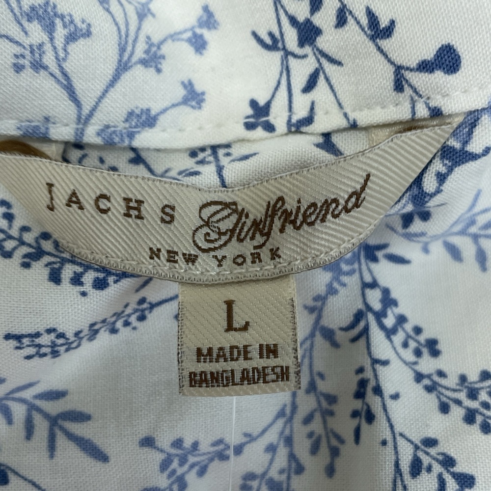 💥 JACHS Girlfriend Women's L Blouse White Rayon H0517 - Picture 3 of 8